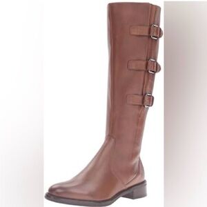Ecco Hobart Buckle Knee High Riding Brown chestnut Leather Boots size 9.5